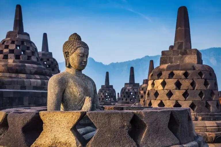 Buddha statue at Borobudur, featured in Borobudur Temple Tour