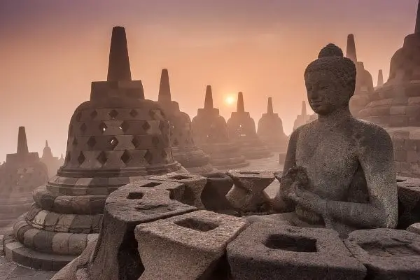 Majestic Borobudur temple under morning light, part of Borobudur temple tour