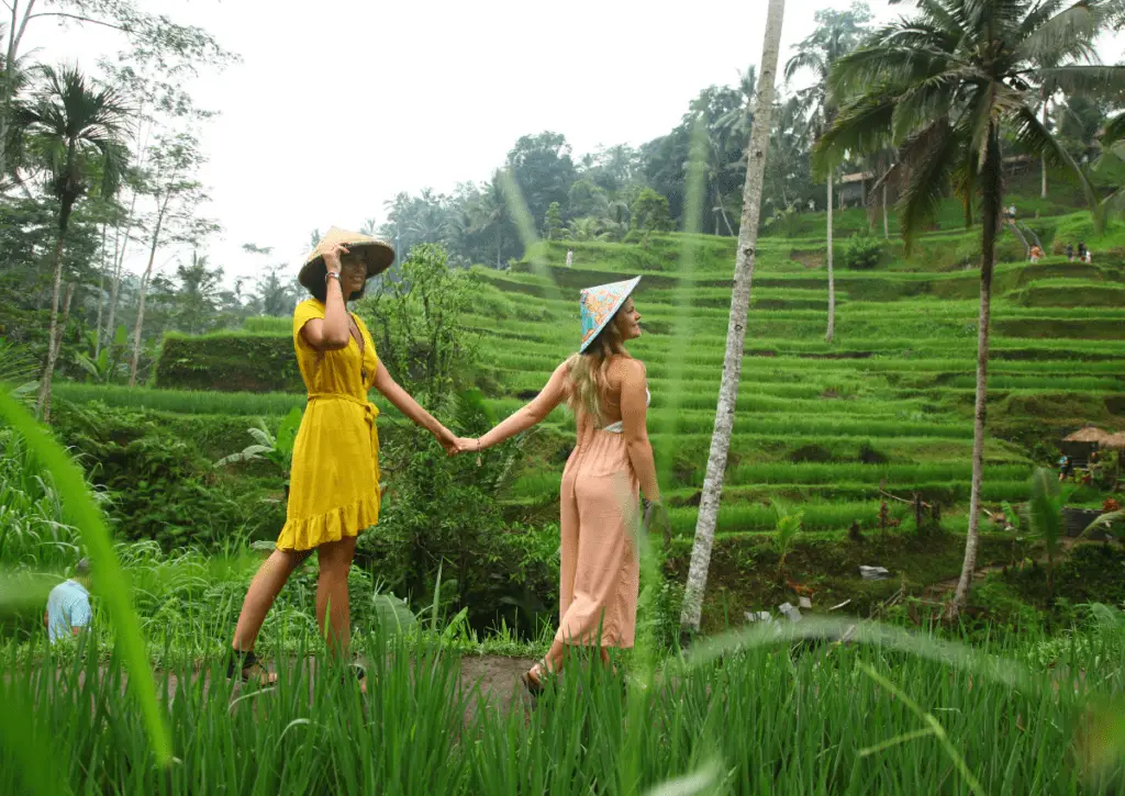 Happy Guest Explore Rice terrace by Bali Agung Tours