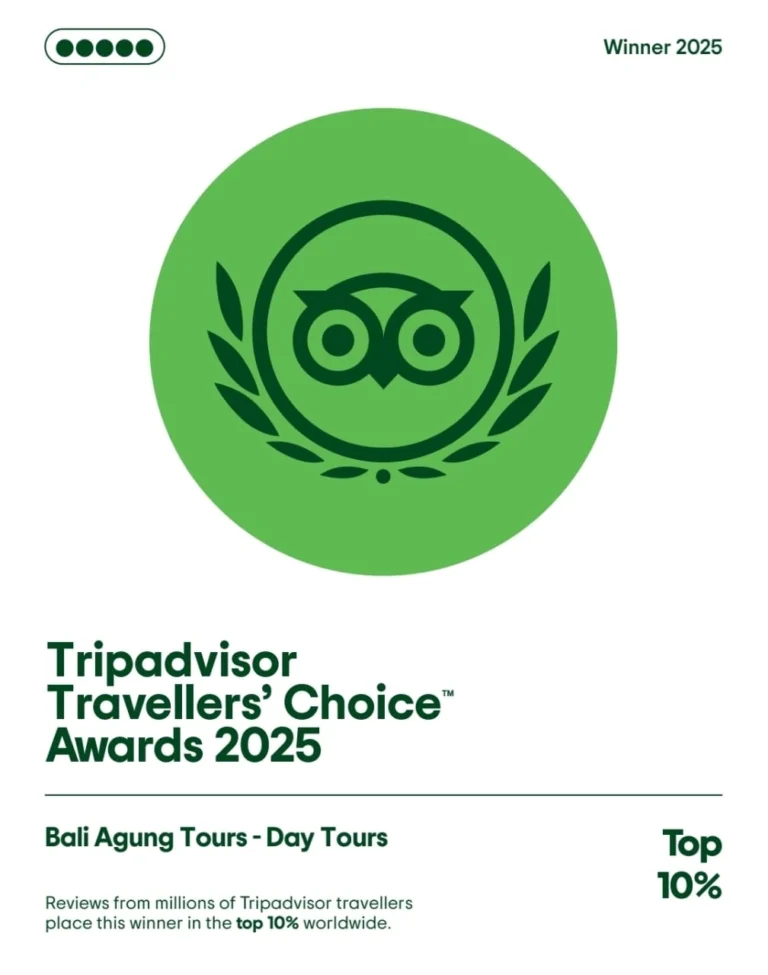 Bali Agung Tours awarded as Traveler Choice Award 2025 by TripAdvisor