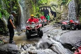 Tourists enjoying thrilling white-water rafting along the Ayung River, part of Adventure Tours in Bali.