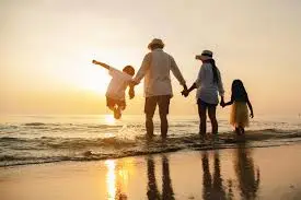 Happy family trip in Bali enjoying a day tour with kids, exploring culture and beaches on a family-friendly Bali holiday.