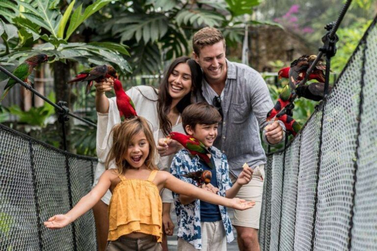Family adventure on hanging bridge in Family Friendly Tours in Bali