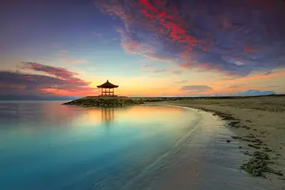 Beautiful Sanur Beach sunrise view for Family Friendly Tours in Bali