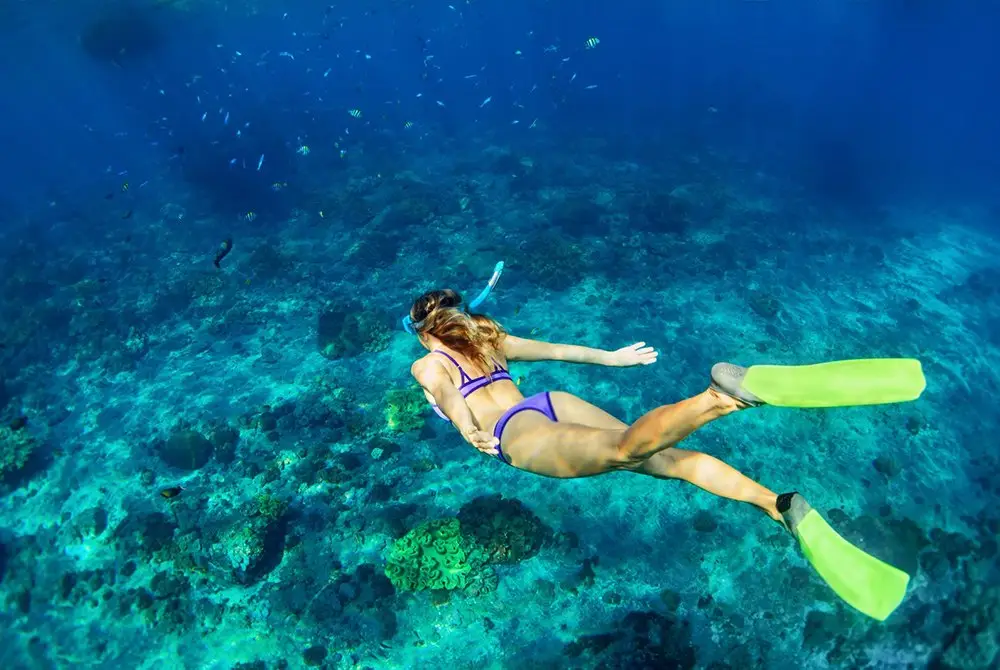 Snorkeling in Baliโs crystal waters on Adventure Tours in Bali