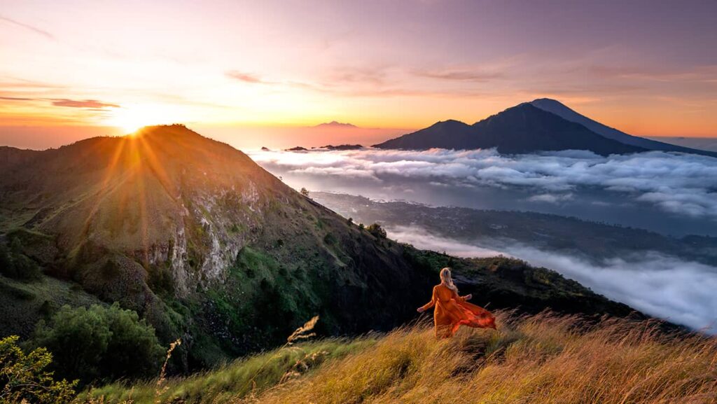 Mount Batur sunrise trekking included in Cheap Bali Tour Packages for affordable Bali adventures.