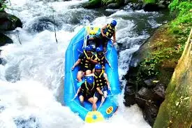 White water rafting on Ayung River as part of the thrilling Bali Day Tour.