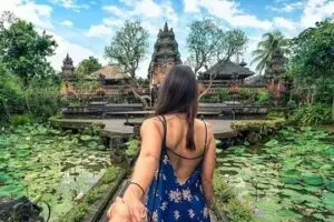 Traveler exploring Bali’s temples and culture with Bali Day Tour by Bali Agung Tour.